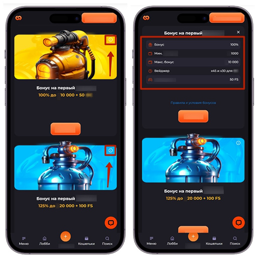 Блок с условиями акции