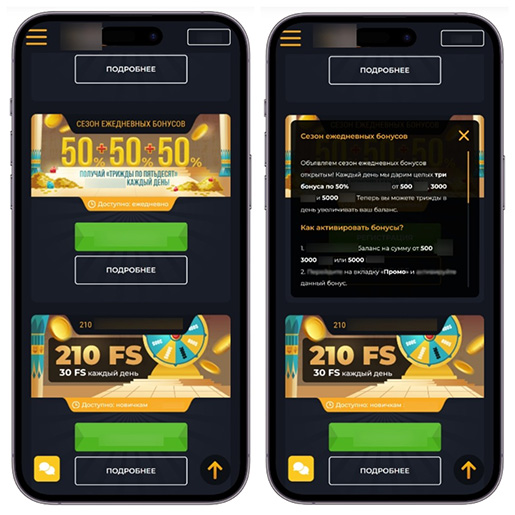 Пример ежедневной акции