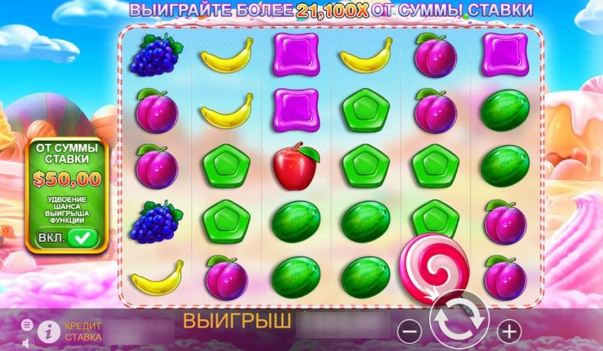 Sweet Bonanza с каскадными спинами и кластерными выплатами