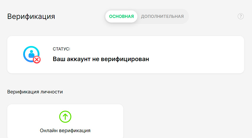 Окно верификации